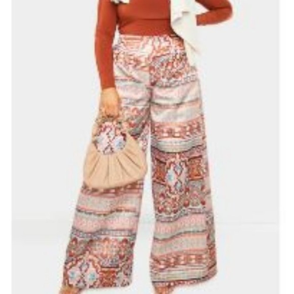 Prettylittlethings Paisley Print Wide Leg Pants